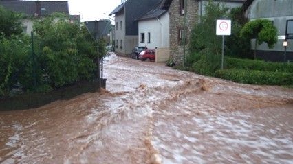 überflutete Straße